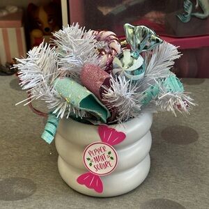 Peppermint Square Pastel Pink Christmas Candy Arrangement Decor